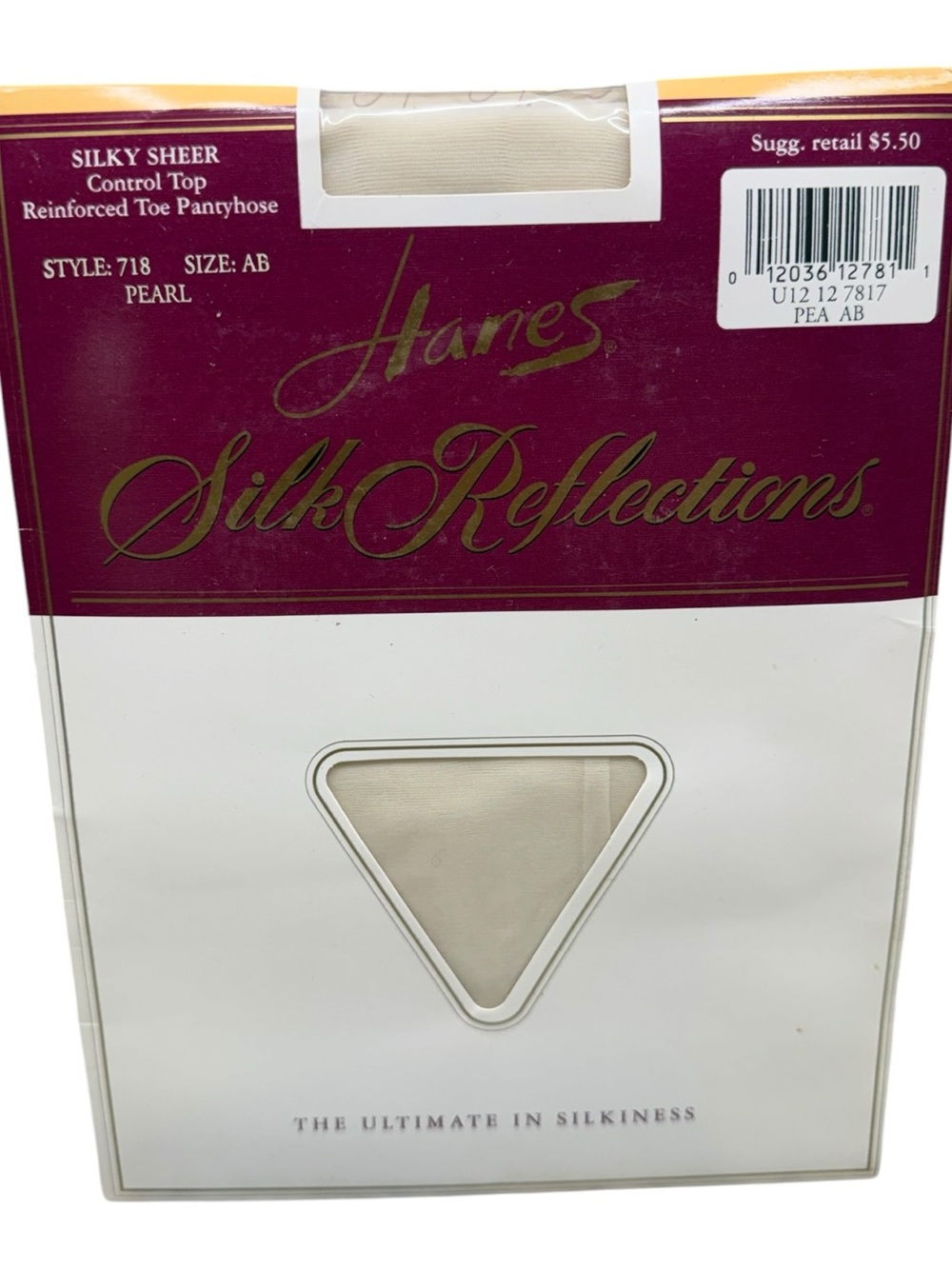 1994 Hanes Silk Reflections Pantyhose AB Pearl Control Top Reinforced Toe 718